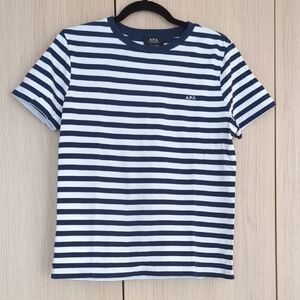 APC navy White Striped Tee XS